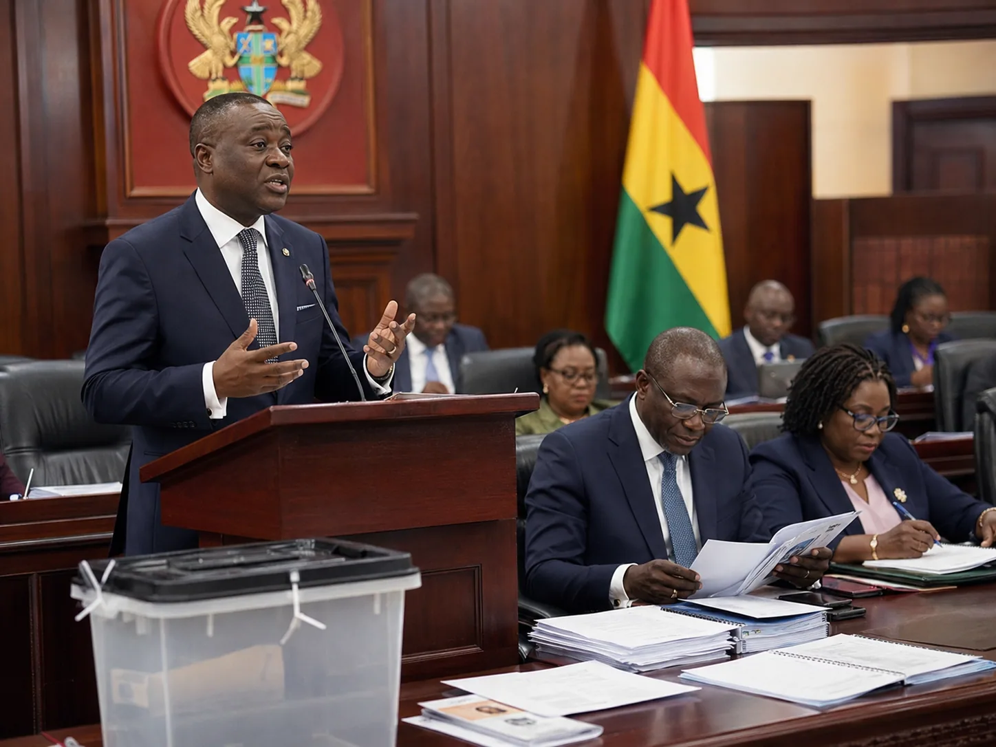 Governance professionals participating in a formal parliamentary session
